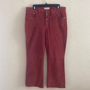 Madewell Corduroy Button Fly Cali Demi Pants